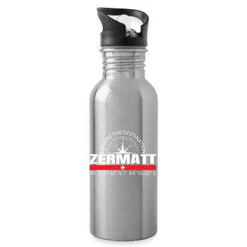Zermatt - Trinkflasche mit integriertem Trinkhalm - Lightsilver - Rechts
