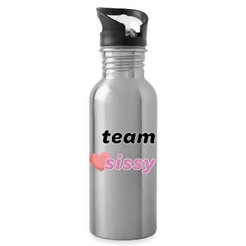 Team, Liebling, Liebling - Trinkflasche mit integriertem Trinkhalm - Lightsilver - Rechts