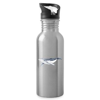 Baby humpback whale - Baleine - Water bottle with straw - silver - Right