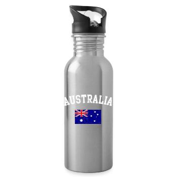 Australia Arch Flag Graphic - Water bottle with straw - silver - Right