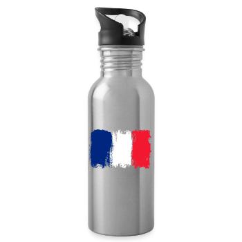 Bleu Blanc Rouge Pinselfahne - Trinkflasche mit integriertem Trinkhalm - Lightsilver - Rechts