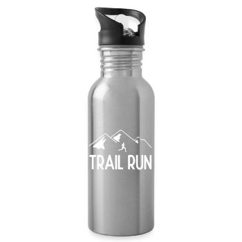 Trail Run - Water bottle with straw - silver - Right