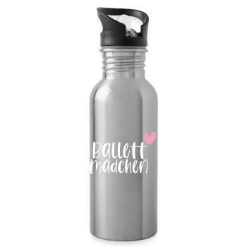 Ballett Mädchen tanzen Ballerina Geschenk - Trinkflasche mit integriertem Trinkhalm - Lightsilver - Rechts