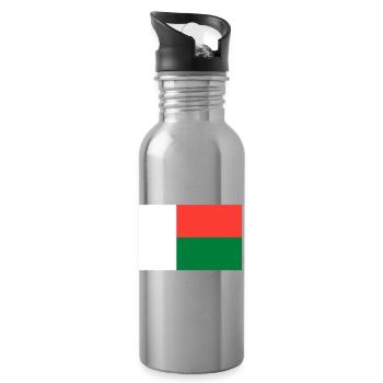 Drapeau de Madagascar - Gourde avec paille intégrée - argent clair - Droite