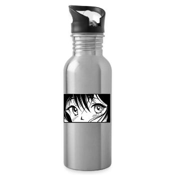 Comic Anime Manga Japanese Cartoon Animation - Gourde avec paille intégrée - argent clair - Droite