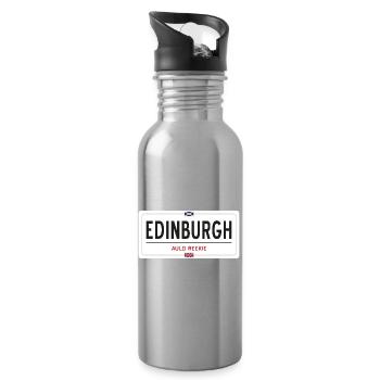 Ortsschild von Edinburgh - Trinkflasche mit integriertem Trinkhalm - Lightsilver - Rechts