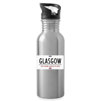 Signe de nom de lieu de Glasgow - Gourde avec paille intégrée - argent clair - Droite