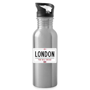 London place name sign - Water bottle with straw - silver - Right