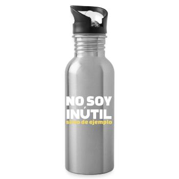 No Soy Inutil Servo de Ejemplo - Trinkflasche mit integriertem Trinkhalm - Lightsilver - Rechts