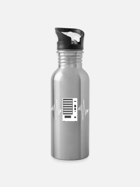Snackautomat Tastatur Puls - Trinkflasche mit integriertem Trinkhalm - Lightsilver