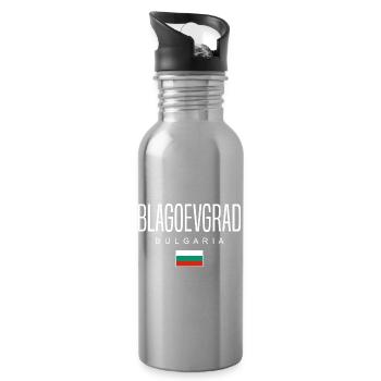 Blagoevgrad Bulgarie - Gourde avec paille intégrée - argent clair - Droite