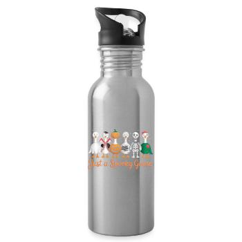 Just A Spooky Goose Halloween Vibes - Water bottle with straw - silver - Right
