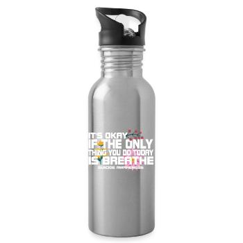 Es ist in Ordnung, wenn das Einzige, was der Atem ist, ist - Trinkflasche mit integriertem Trinkhalm - Lightsilver - Rechts