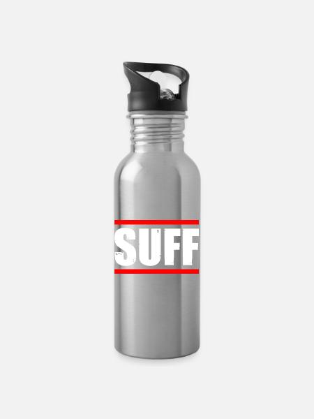 Suff Biertrinker Bierliebhaber Bier - Trinkflasche mit integriertem Trinkhalm - Lightsilver