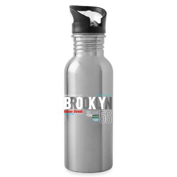 Brooklyn Street Art Urban Design - Trinkflasche mit integriertem Trinkhalm - Lightsilver - Rechts