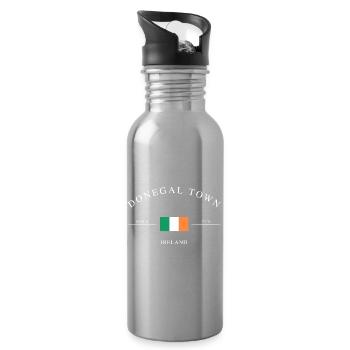 Dongal Town, Irlande – Souvenirs et cadeaux de vacances - Gourde avec paille intégrée - argent clair - Droite