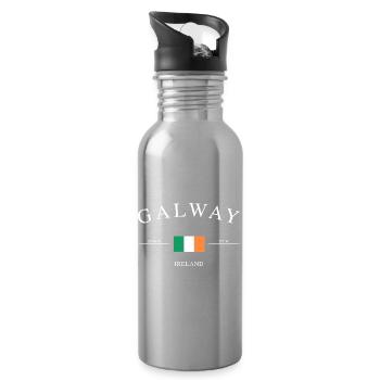 Galway, Irlande – Souvenirs et cadeaux de vacances - Gourde avec paille intégrée - argent clair - Droite