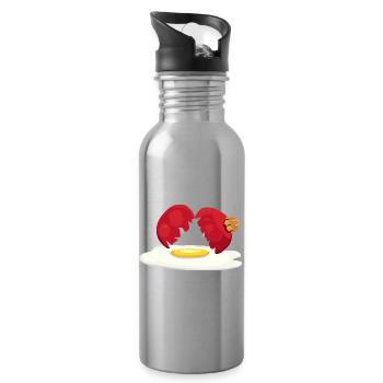 Weihnachtskugel zerbrochenes Ei - Trinkflasche mit integriertem Trinkhalm - Lightsilver - Rechts