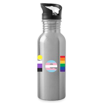 Sie - Trinkflasche mit integriertem Trinkhalm - Lightsilver - Rechts