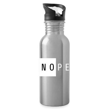 Nope Cadeau Blanc - Gourde avec paille intégrée - argent clair - Droite