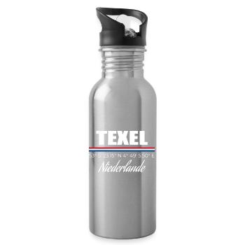 Texel - Trinkflasche mit integriertem Trinkhalm - Lightsilver - Rechts