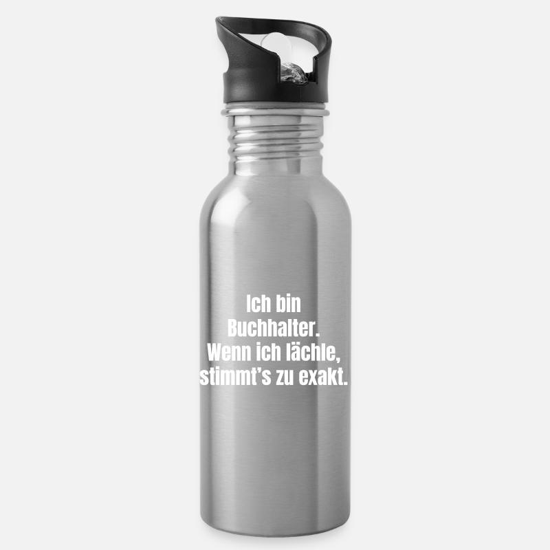 Ich bin Buchhalter - Lachen bestätigt - Trinkflasche mit integriertem Trinkhalm - Lightsilver