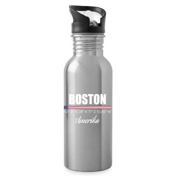 Boston - Gourde avec paille intégrée - argent clair - Droite