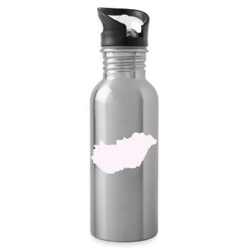 Ungarn Land - Trinkflasche mit integriertem Trinkhalm - Lightsilver - Rechts