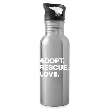 LES PATTES AIMENT, ADOPTEZ L’AMOUR DE SAUVETAGE ! 🐾 ADOPTION ANIMALE - Gourde avec paille intégrée - argent clair - Droite