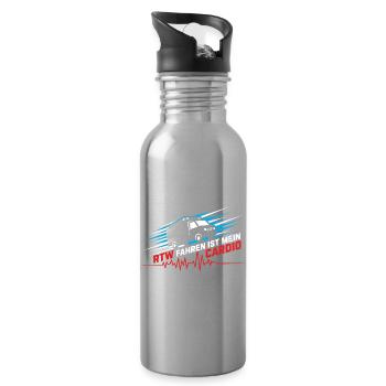 RTW Ambulanz Rettungswagen Rettungsdienst Sanität - Trinkflasche mit integriertem Trinkhalm - Lightsilver - Rechts