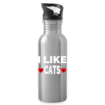 feline - Water bottle with straw - silver - Right