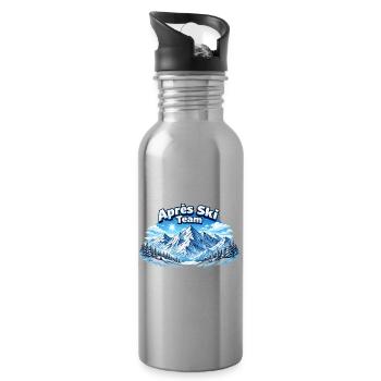Apres Ski Team Bergpanorama - Trinkflasche mit integriertem Trinkhalm - Lightsilver - Rechts