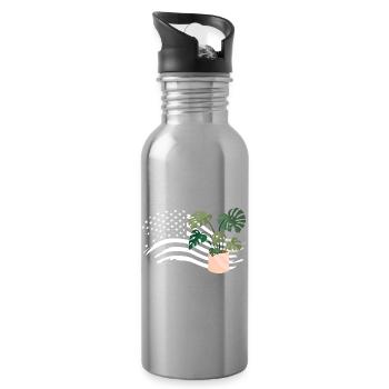 American Flag Plant Lover Plants - Water bottle with straw - silver - Right
