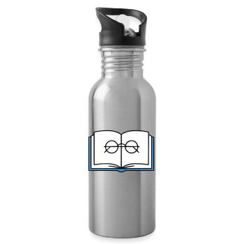 Open Book Glasses School - Water bottle with straw - silver - Right