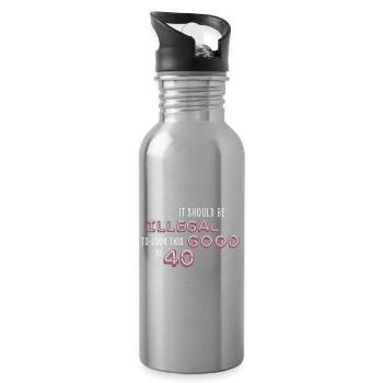 Illegal appearance with 40 neon - Water bottle with straw - silver - Right