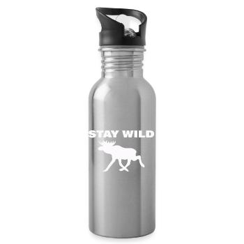STAY WILD - Trinkflasche mit integriertem Trinkhalm - Lightsilver - Rechts