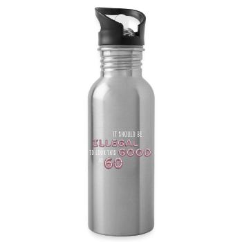 Verboten gut mit 60 - Trinkflasche mit integriertem Trinkhalm - Lightsilver - Rechts