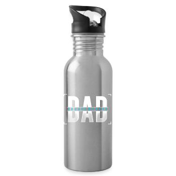 Papa, tu es mon héros Chemise - Gourde avec paille intégrée - argent clair - Droite