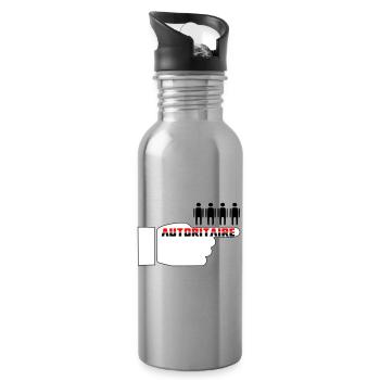 Poing Autoritaire  - Gourde avec paille intégrée - argent clair - Droite