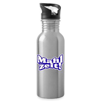 Endlich Mahlzeit! Guten Appetit - Trinkflasche mit integriertem Trinkhalm - Lightsilver - Rechts