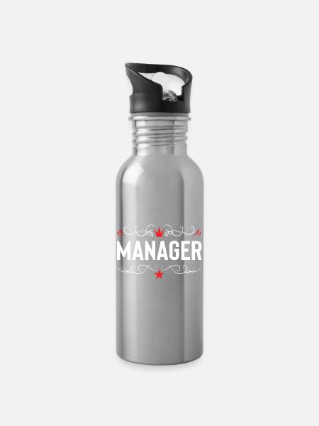 Manager Beruf - Trinkflasche mit integriertem Trinkhalm - Lightsilver