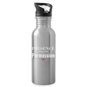 La présence nécessite une autorisation – Culture d’autorité - Gourde avec paille intégrée - argent clair - Droite