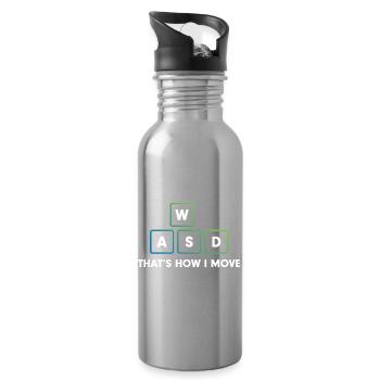WASD Bewegungskunst - Trinkflasche mit integriertem Trinkhalm - Lightsilver - Rechts