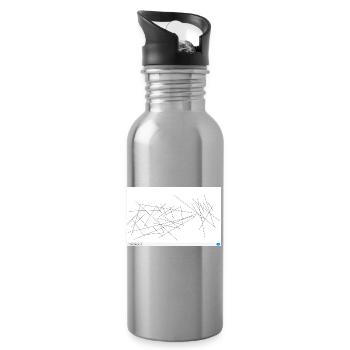 Abstraction de droite dentelée - Gourde avec paille intégrée - argent clair - Droite