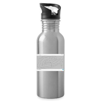 Fließende Konturen Linienkunst - Trinkflasche mit integriertem Trinkhalm - Lightsilver - Rechts