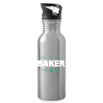 Typographie décorative de Baker - Gourde avec paille intégrée - argent clair - Droite