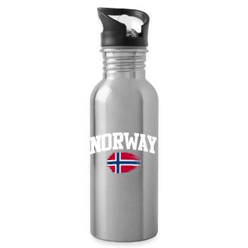 Vacances en Norvège dans les fjords de Norge Voyage en Scandinavie - Gourde avec paille intégrée - argent clair - Droite