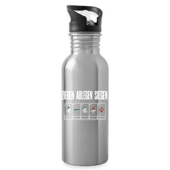 Ziehen Ablegen Siegen - Trinkflasche mit integriertem Trinkhalm - Lightsilver - Rechts