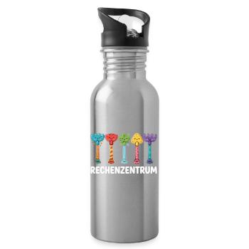 IT Support Glücksrad Service Desk IT Helpdesk Nerd - Trinkflasche mit integriertem Trinkhalm - Lightsilver - Rechts