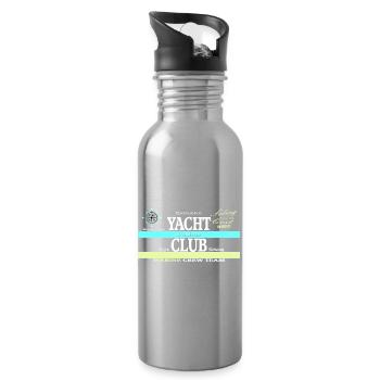 Yacht Club Vintage Collage - Water bottle with straw - silver - Right